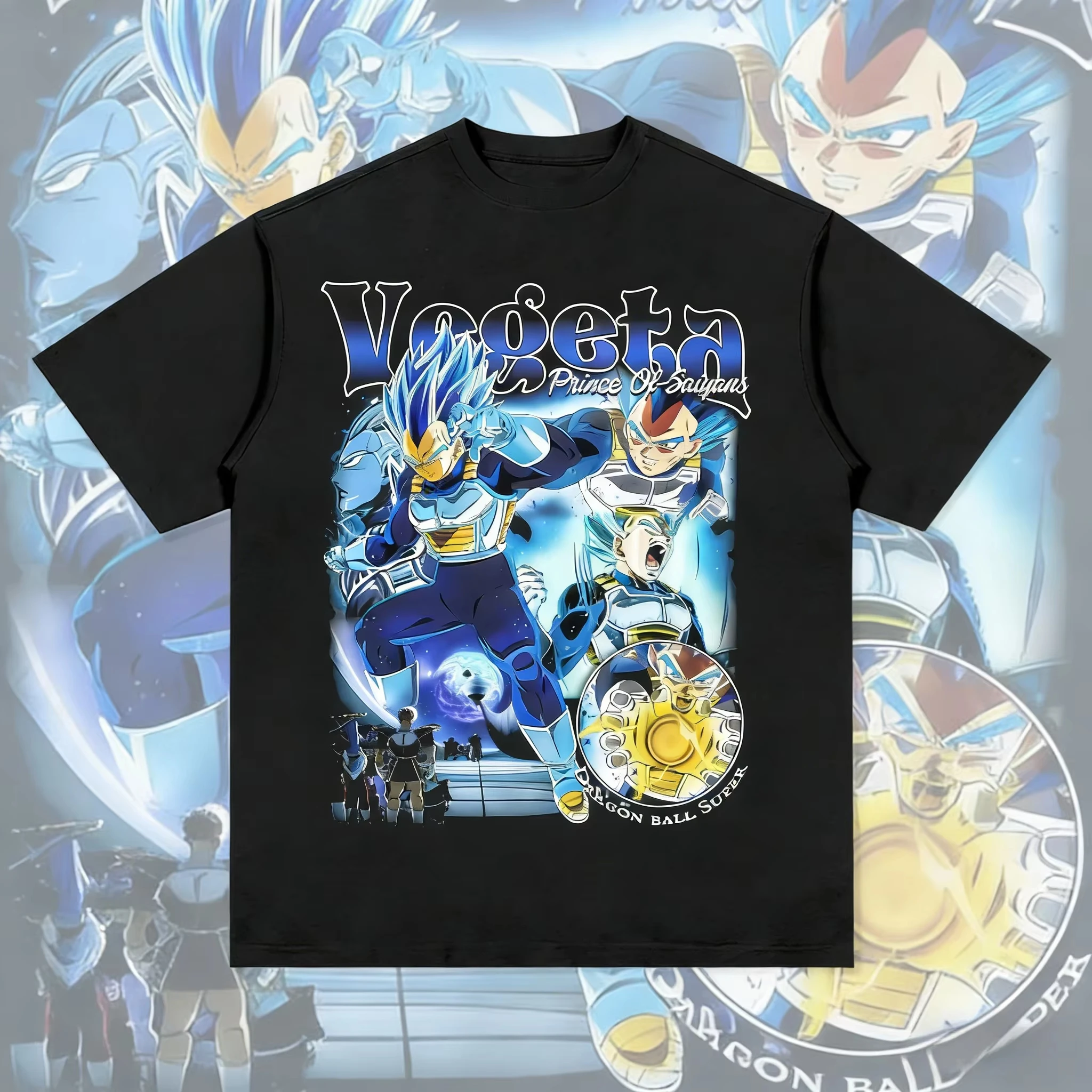 

2026 New Summer Dragon Ball 40th Anniversary Vegeta 100%Cotton Anime Printed T-shirt Extra Size Casual Streetwear Unisex Y2k