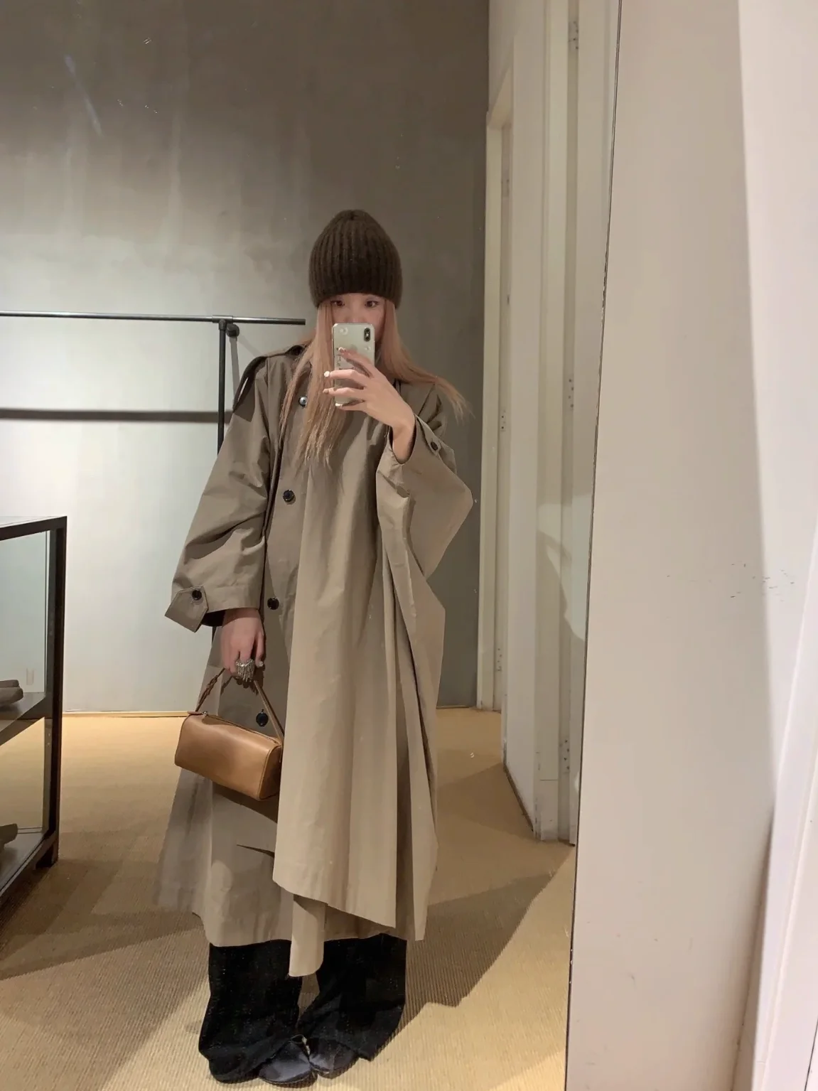 

Women Long Trench Coat Single Breasted Turn-down Collar Loose Female Windbreaker