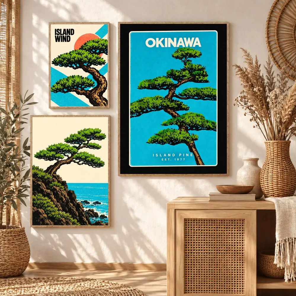 Okinawa Pine Poster Art Wall Stickers & Self-Adhesive Decals for Home, Bedroom & Living Room