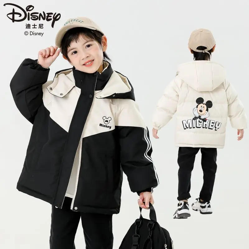 Disney series Mickey Minnie children's new cute and creative cartoon pattern fashionable loose double-sided hooded down jacket