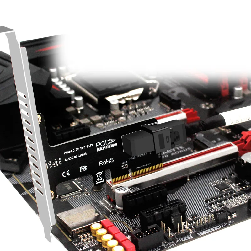 PCIE to SFF-8643 SAS SATA Expand Card SFF-8643 to PCIE Converter NAS Server PC NVME SSD Connect Adapter HDD Expansion Card
