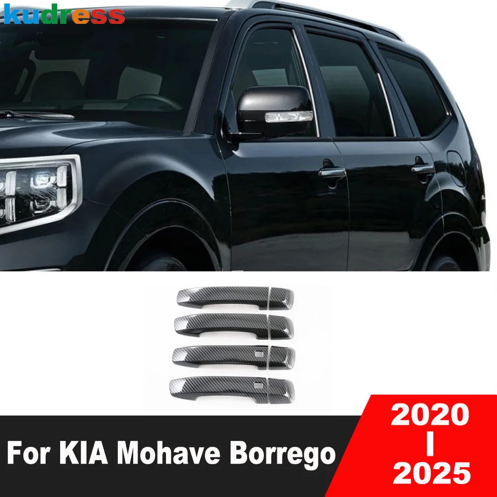 Car Accessories For KIA Mohave Borrego 2020-2022 2023 2024 2025 Carbon Fiber Door Handle Cover Trim Side Door Handles Bowl Cup