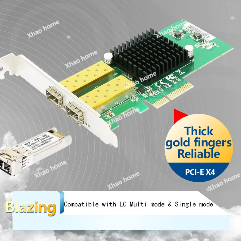 듀얼 포트 PCI-E 기가비트 LC 광섬유 네트워크 카드 I82576 칩 X4 SFP 슬롯(단일/다중 모드) ESXi, 데스크탑 및 서버용 LAN으로 깨우기