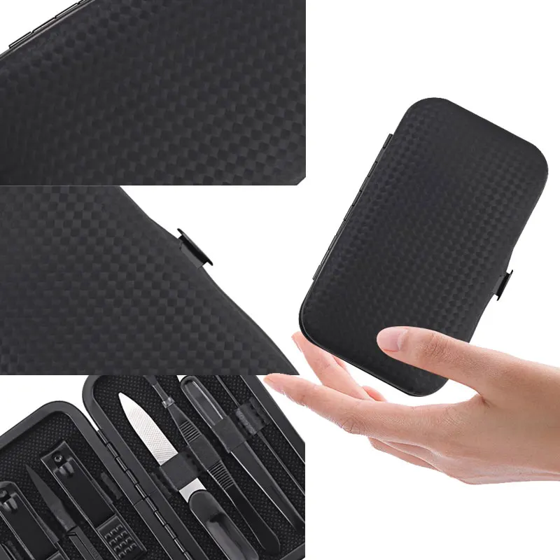 7/10 pçs unisex conjunto de manicure de aço inoxidável com cortador de unhas portátil kit de preparação de viagem tesoura de unhas kit de ferramentas de preparação