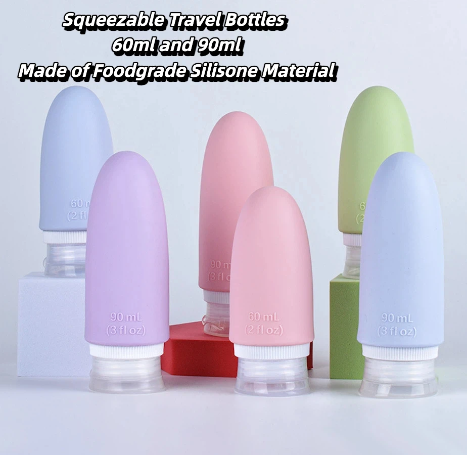 

Refillable Travel Toiletry Bottles Portable Shower Gel Dispenser Bottles for Shampoo Lotion Lightweight Squeeze Bottles