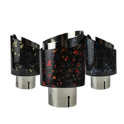 1 Stuks Universele Auto Gesmede Koolstofvezel Uitlaatpijp RVS Glans Uitlaatmondstuk Tip Multicolor
