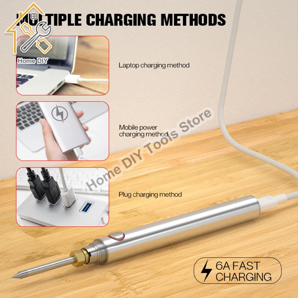 5V 10W Electric Soldering Iron USB Rechargeable portable Adjustable Temperature Heating Welding Repair Tools