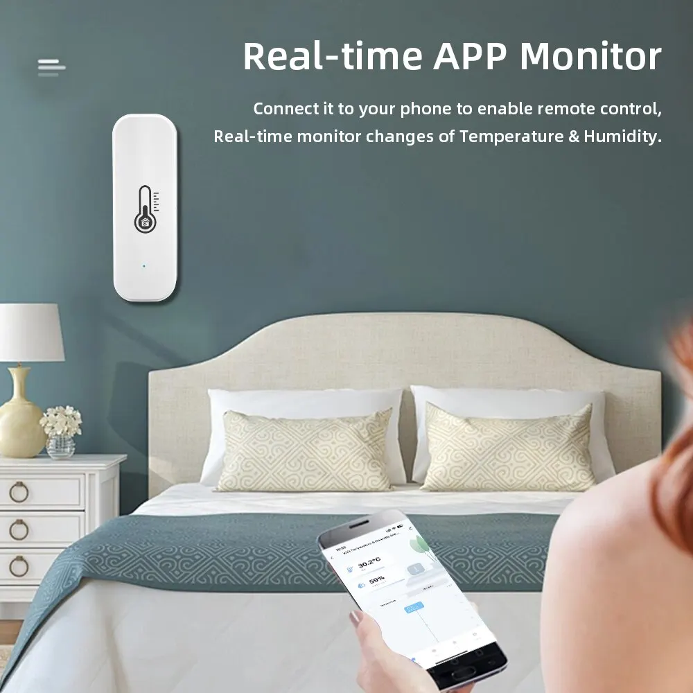 Tuya Bluetooth Temperature Humidity Sensor Mini Compatible with Bluetooth APP Remote Control Thermometer Hygrometer Sensor Home