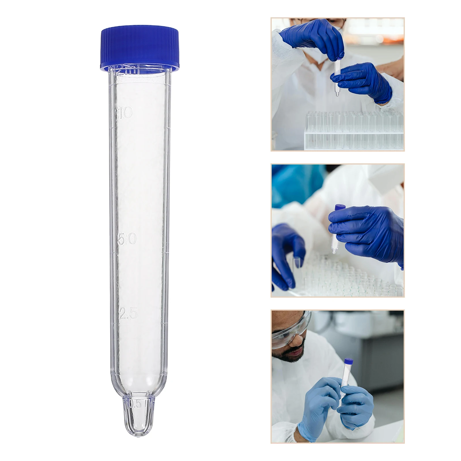 

200pcs Clear 12Ml Tubes Screw Caps Graduated Leak-Proof Sediment Analysis Secure Sealing Disposable Plastic Sample Collection