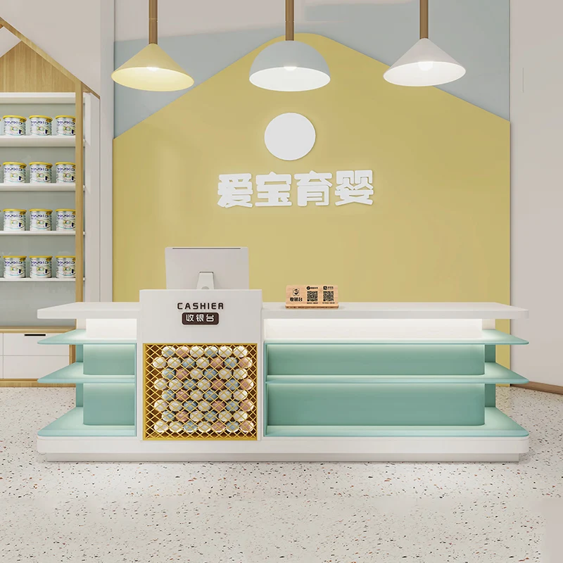 

Maternal and infant store checkout page Early childhood education center Bar counter Simple convenience Corner counter