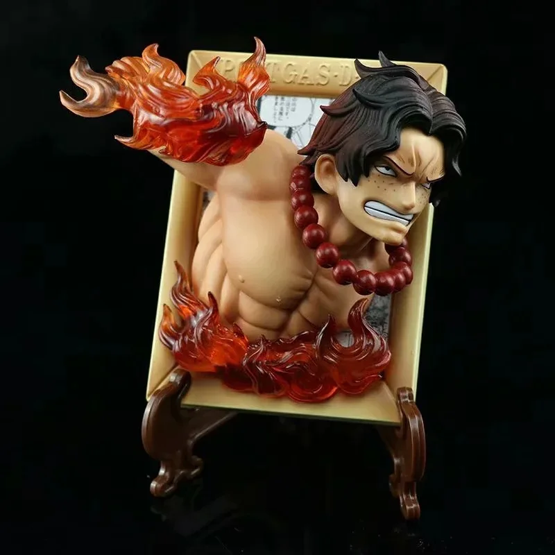 Figuras de acción de One Piece, juguetes de Anime de 12cm, Ace Luffy, pintura 3D, marco de fotos GK, modelo de muñeca Nami Sabo, regalos de juguete