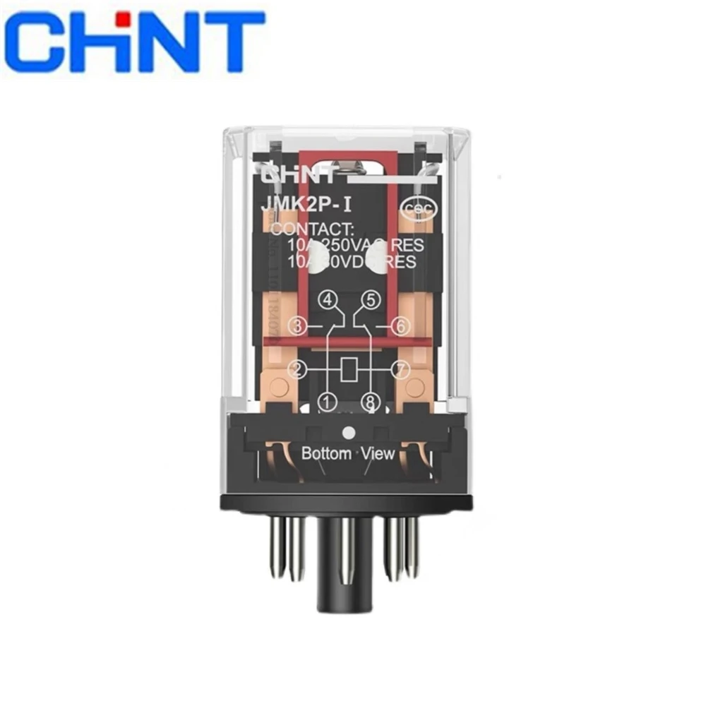 

CHINT JMK2P-I AC220V 10A AC 220V DC 24V Miniature power relay General Purpose Relay