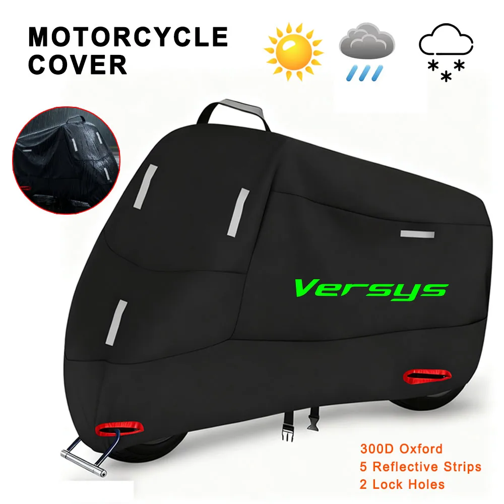 Motorcycle Cover 300D Oxford Waterproof Outdoor Indoor Snow Dust UV Protection for VERSYS650 1000 Versys 650 300 1000
