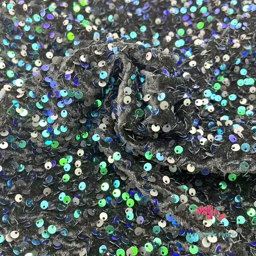 

Эластичная блестящая драпировка, трехмерная вышивка, блестки, бархатная ткань, швейное платье, вечернее платье, ткань для одежды