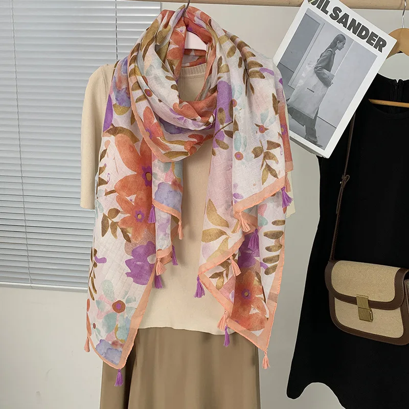 

Шарф в этническом стиле с серебряной нитью, для путешествий, пляжа, пустыни, ветрозащитный и защитный шелковый шарф, универсальный и стильный.