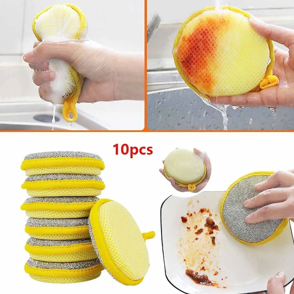 

10PCS Double Side Kitchen Cleaning Sponges Washable Soft Dishwashing Sponges Reusable No Hurt Dish Wash Sponges Pan Cleaning