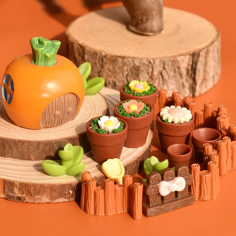 10 Uds. Accesorios en miniatura Mini maceta muebles de simulación modelo juguetes para decoración de casa de muñecas
