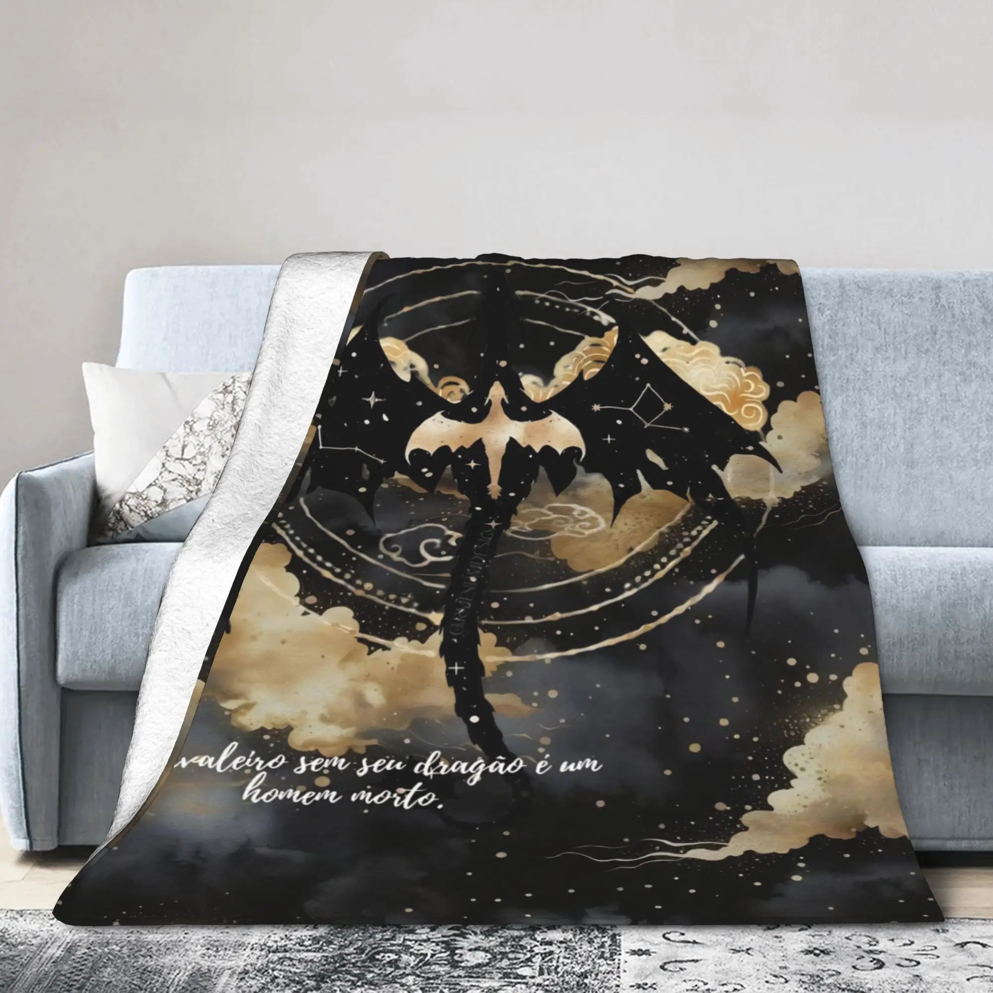 F-Fourth W-Wing Dragon Flannel Blanket Spring  Super Warm Throw Blanket for Children Living Room Funny Bedspread Sofa Bed Cover