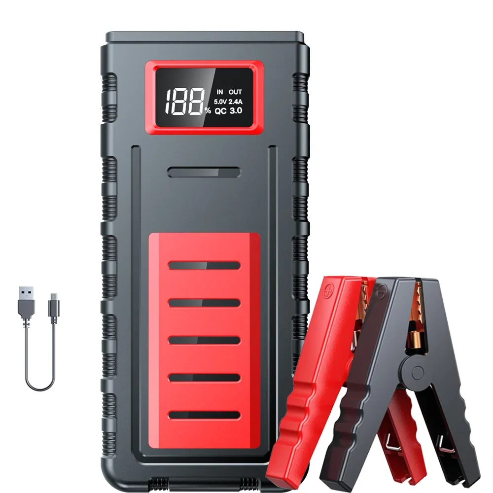 

30000mAh 12V Car Jump Starter Booster Emergency Power Bank PD65W with Lithium-Ion Battery 20000mAh 16000mAh 12000mAh Available