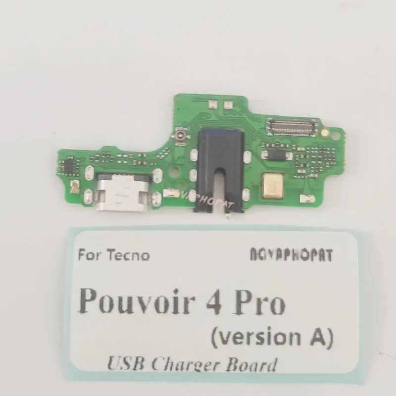 Novaphopat For Tecno Pouvoir 4 Pro USB Dock Charging Port Plug Charger Headphone Audio Jack Microphone Flex Cable Board