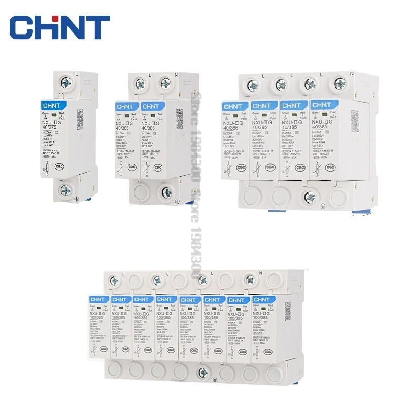 NXU-II G Power Surge Protective Device SPD Arrester Low Voltage House 1/2/3/4 Pole Surge Voltage Protection AC 40KA 60KA 100KA