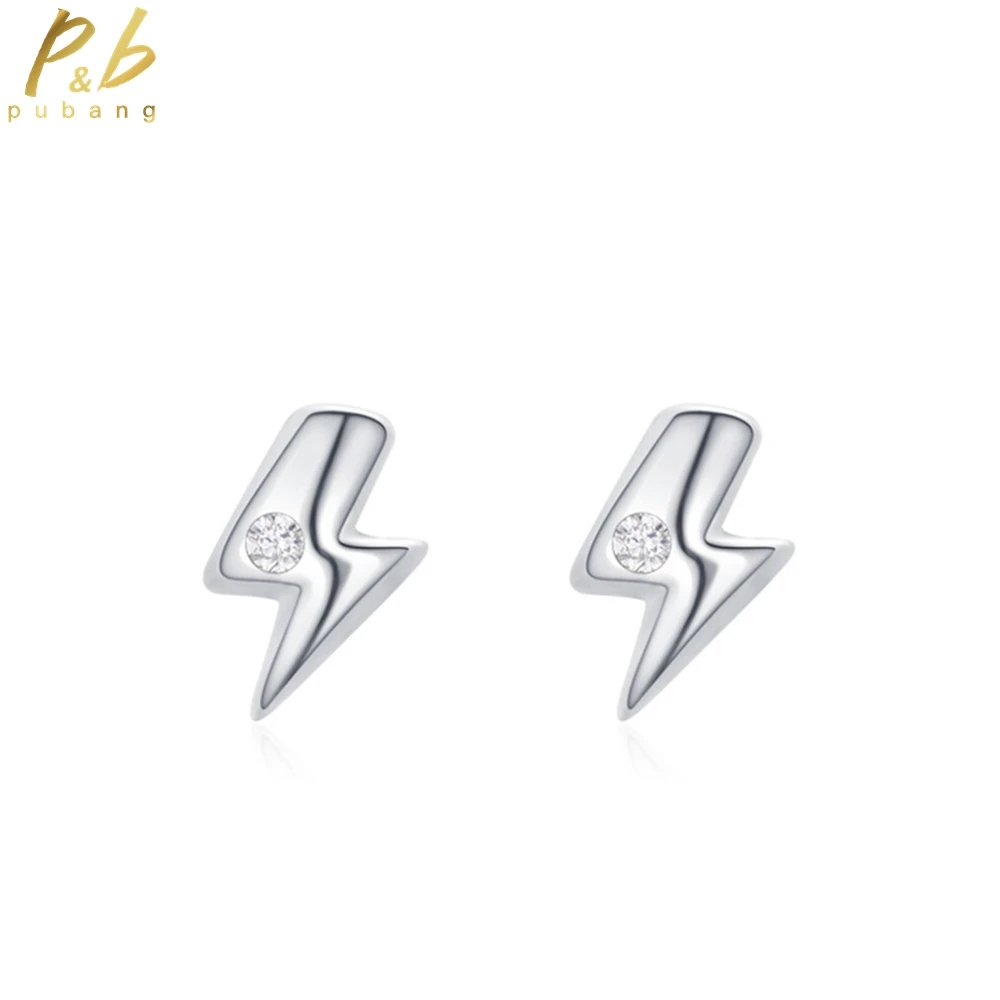 

PuBang Fine Jewelry 925 Sterling Silver High Carbon Diamond Cocktail Party Stud Earrings for Women Engagement Gift Drop Shipping