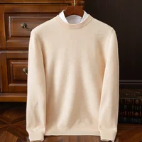 2025 Cashmere Sweater O-neck Pullovers Men's Loose Oversized M-3XL Knitted Bottom Shirt Autumn Winter New Korean Casual Men Top - Image 3