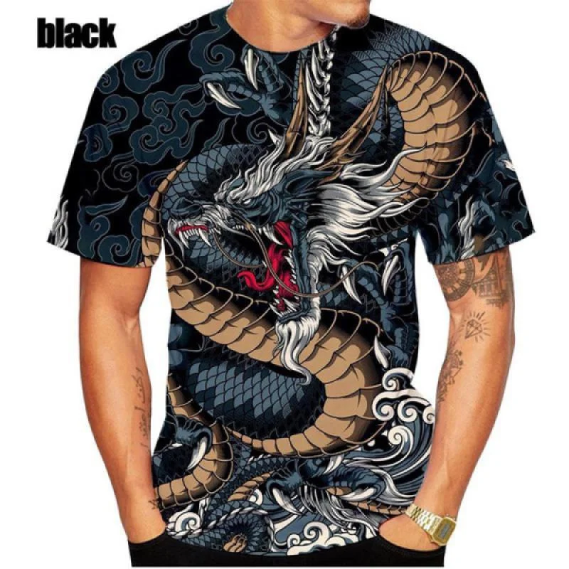 

Summer Cool Fashion Dragon 3d Print T shirt Men and Women Universal Wear Casual T-shirt