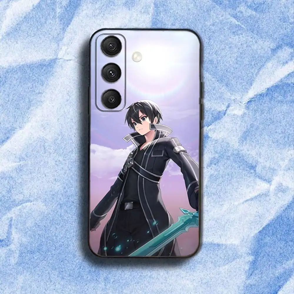 Sword Art O-Online SAO Kirigaya Phone Case For Samsung S 25,24,23,22,30,21,10,9,Ultra,Plus,Lite,FE,4,5G Black Soft Case