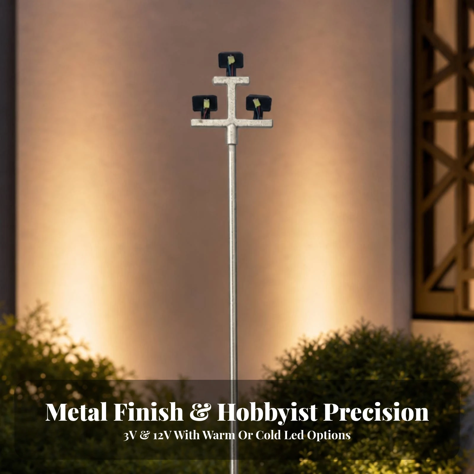 HO-Scale Street Lamp Model Compact Assembled Miniature Street Lamp Long-Lasting Dual-Power Compatible for DIY Hobby Projects