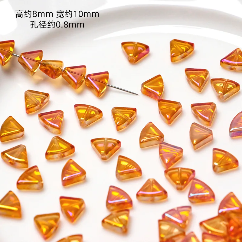 20Pcs Crystal Glass Beads 8x10mm Fan-shape Shape DIY Loose Beads for Bracelet Necklace Earring Jewelry Making Crafts Accessories