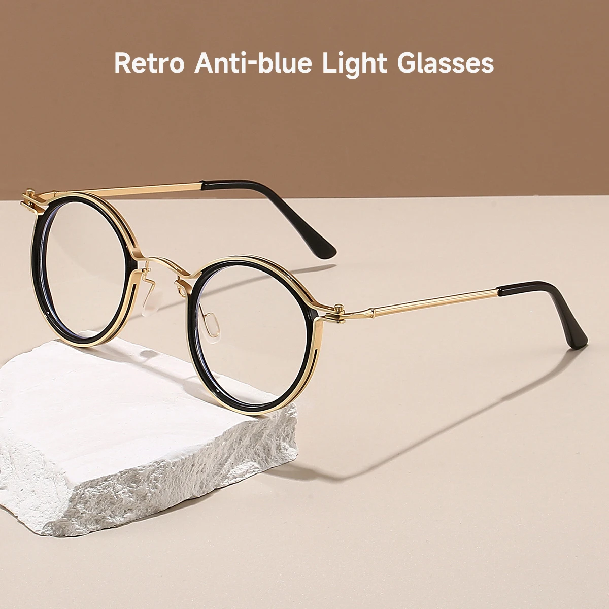 Retro Anti Blue Light Blocking Glasses Men And Women Transparent Eyepieces Computer Glasses Eyeglasses Replaceable Optical Lens