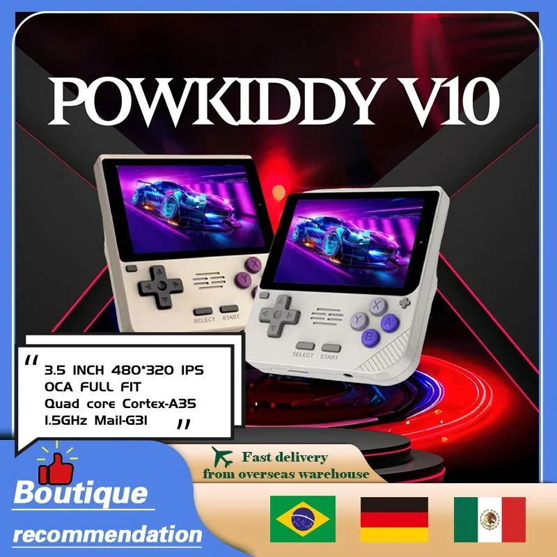 

Powkiddy V10 Full Fit Screen Open Source System Is Compatible With Mainstream 3.5-Inch Ips Oca Hd 64-Bit 3d Simulators Gifts