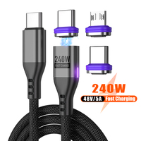 PD 240W 540° Magnetic Cable USB Typc-C to Type c 27W Lightning micro Cable Fast Charging For MacBook iphone 15 Samsung S23 S22