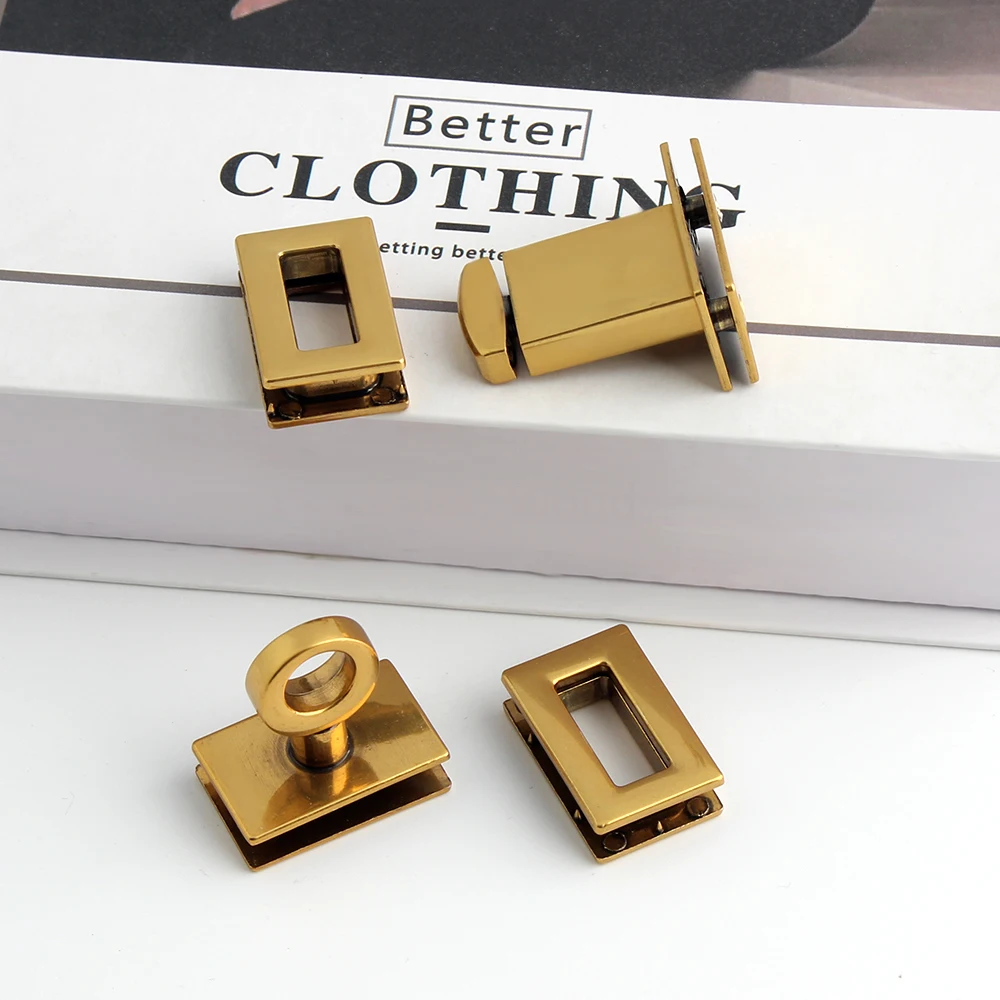 2/10/20Sets Satin Gold 35x28mm Turn Twist Lock Metal Clasp For Bags Shoulder Handbag Purse Decoration High Quality Accessories