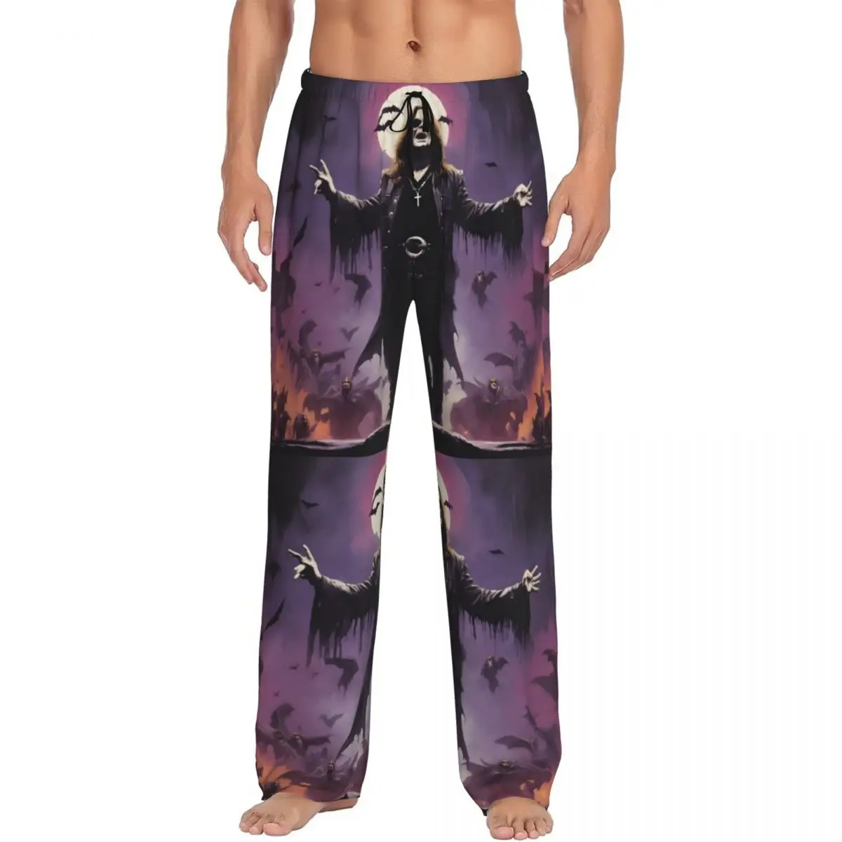 مخصص طباعة الرجال Ozzy Osbourne بيجامة السراويل أمير الظلام ملابس خاصة صالة النوم قيعان مع جيوب