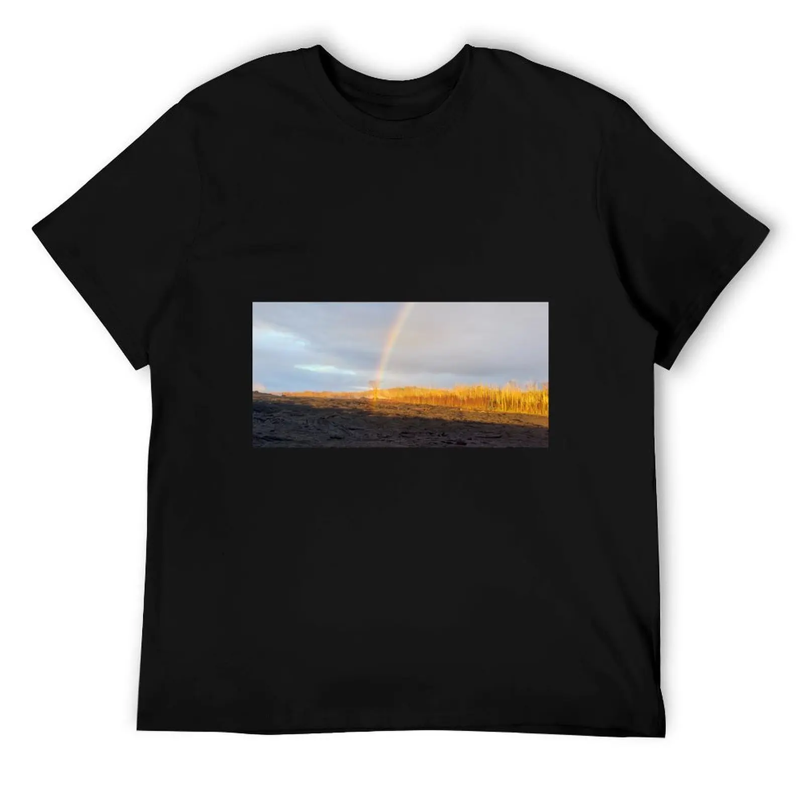 تي شيرت AHT Rainbow Tree on Lava تي شيرت رجالي للرجال كاجوال برسوم جرافيك تي شيرت