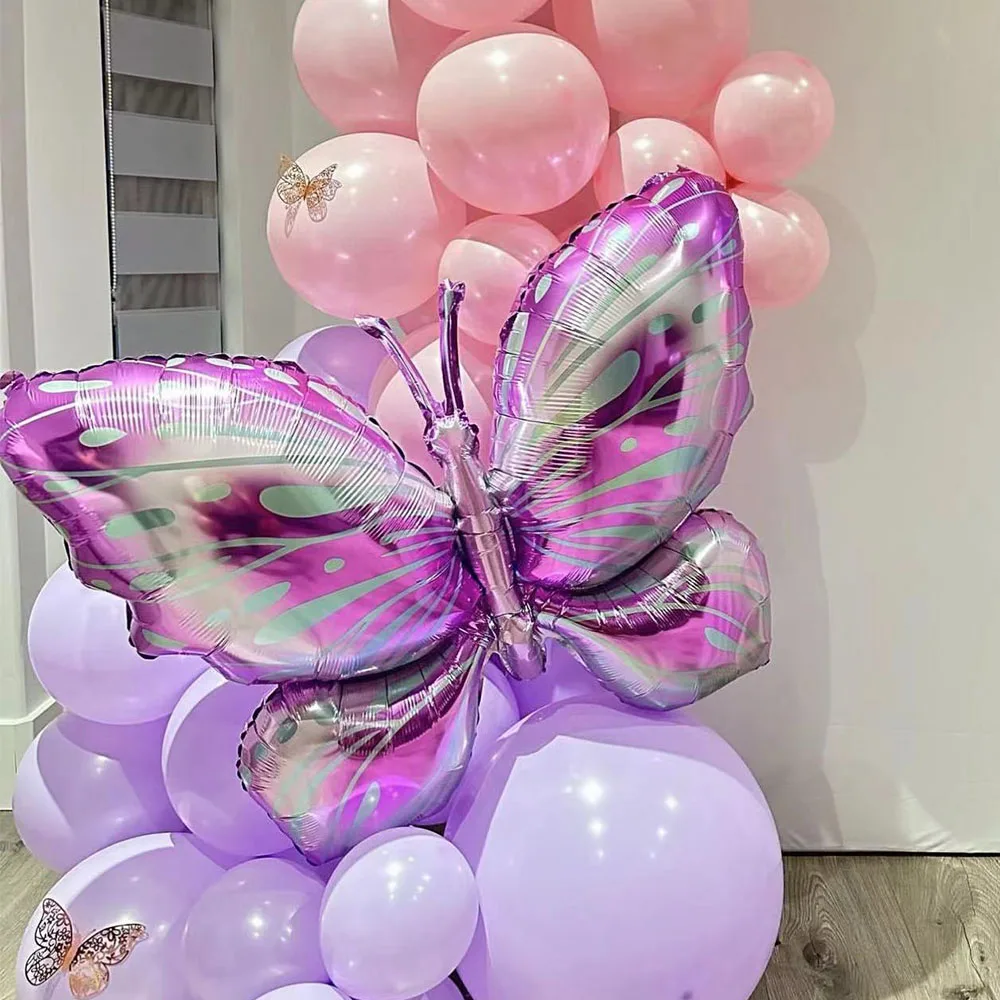 

Large Butterfly Aluminum Foil Balloons 40inch Purple Number Balloon for Wedding Girl Birthday Party Decorations DIY Baby Shower