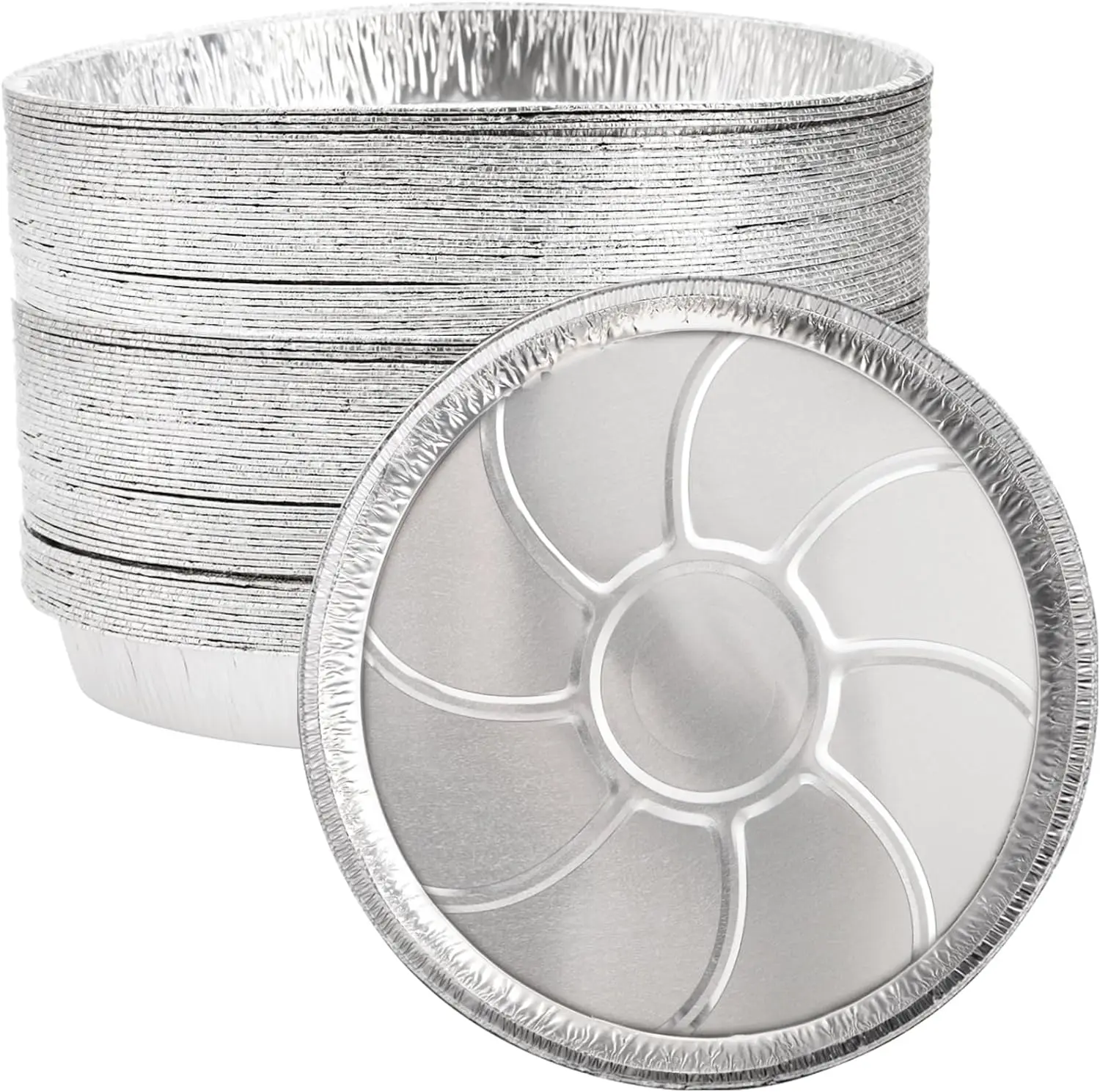 

45 Pack 13 Inch Round Foil Pans, Heavy Duty Disposable Round Tin Foil Pans Pizza Pans for Baking