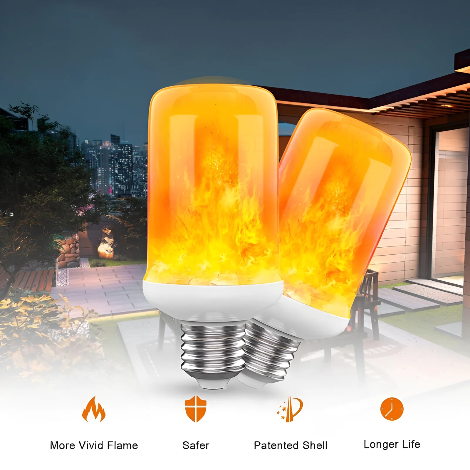 Hot 9W E14 E27 B22 LED Flame Bulb Fire lamp Corn Bulb Flickering LED Light Dynamic Flame Effect AC110V 220V for Home Lighting