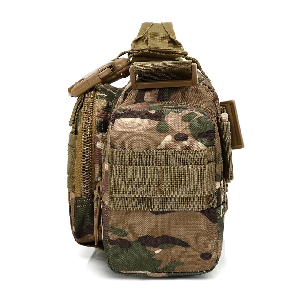 Outdoor Tactical Crossbody Bag Large Capacity Multifunctional Tactical Belt Bag MOLLE Portable Shoulder Bag Camping Hiking Bag