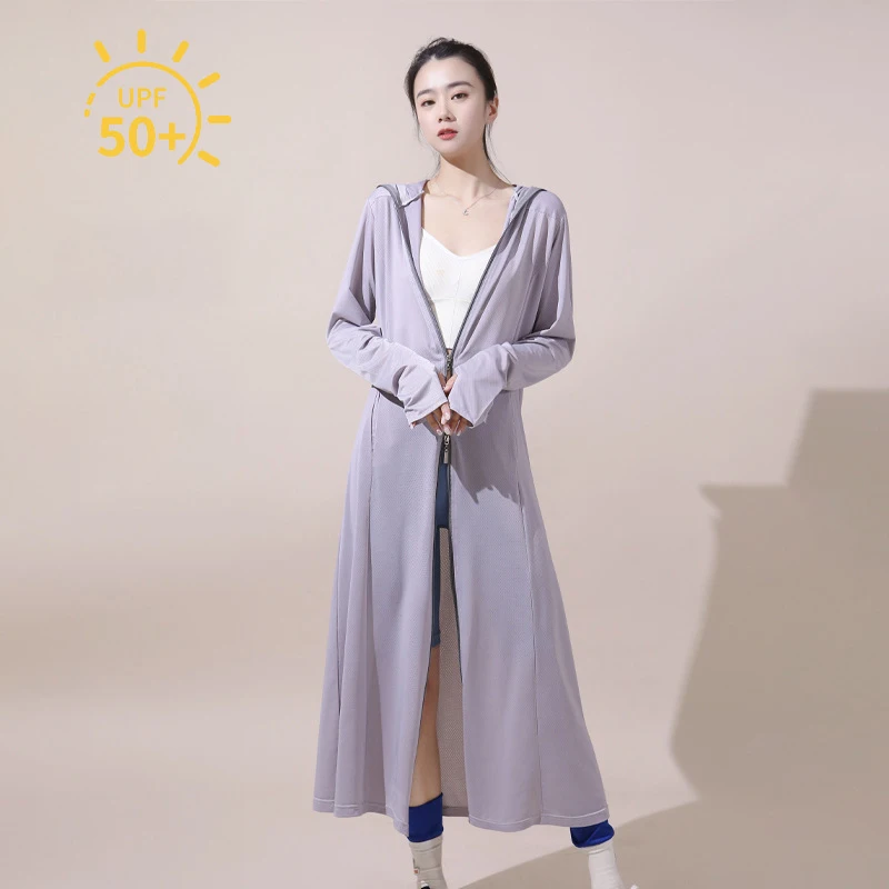 Women's Long Sunscreen Clothing Summer Anti-ultraviolet Ice Silk Cool Feeling Big Brim Breathable UPF 50+ Full Body Sunscreen