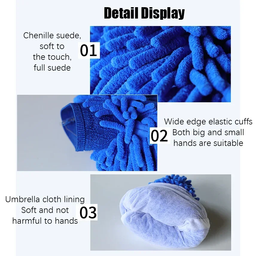1/2Pc Microfiber Car Wash Gloves Chenille Car Mitt Cleaning Tool Car Detailing Car Care Detailing Brushes Washer Sponge view 5