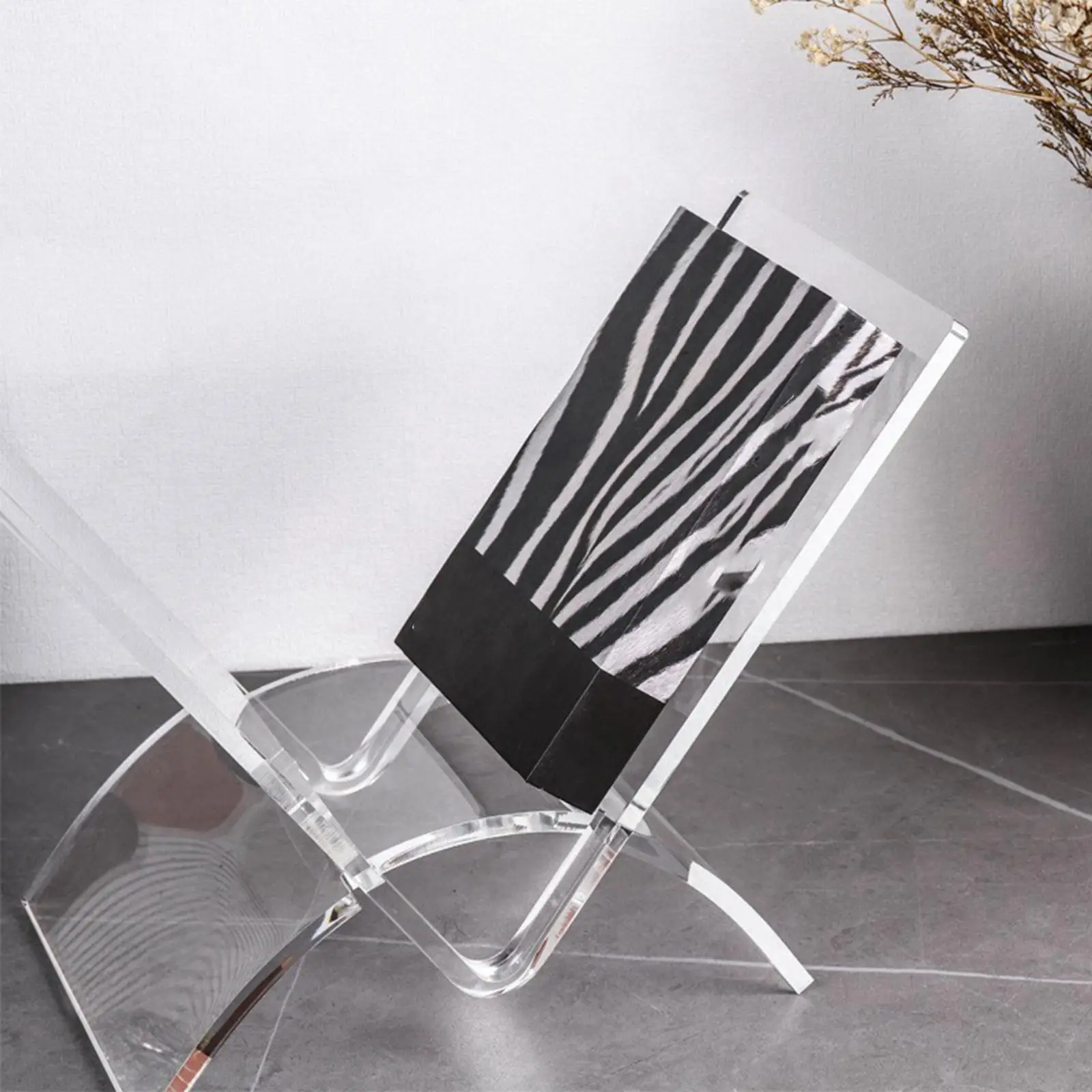 Magazine Display Rack Clear Acrylic Cookbook Holder for Tabletop Tablet Home