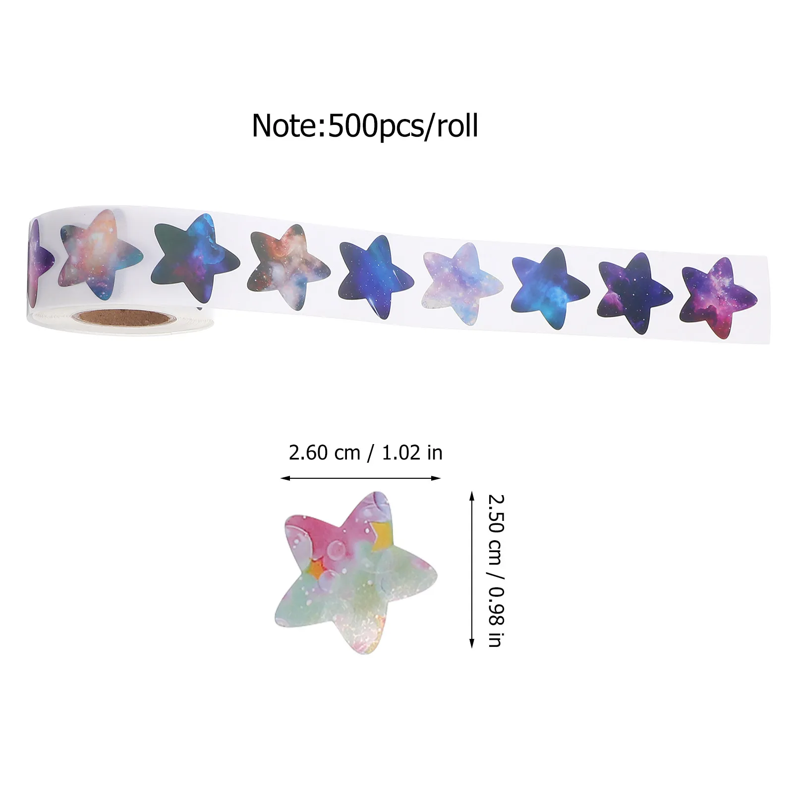 3 Rolls Pentagram Star Shaped Adhesive Stickers Easy Peel Off Residue Free Reward Stickers for Teachers Classrooms