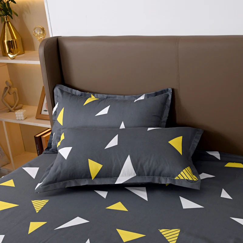 Solstice Bedding Set Duvet Cover Pillowcase Bed Linens Set Triangular Rhombus Printing Quilt Cover Bed Flat Sheet Queen Size