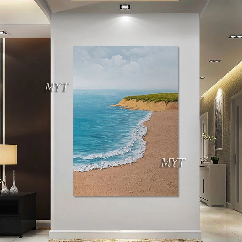 

Scenery Wall Art Modern Living Room Wall Decor Abstract Seascape Painting Canvas Art Beach Hand Painted Wall Pictures No Frame