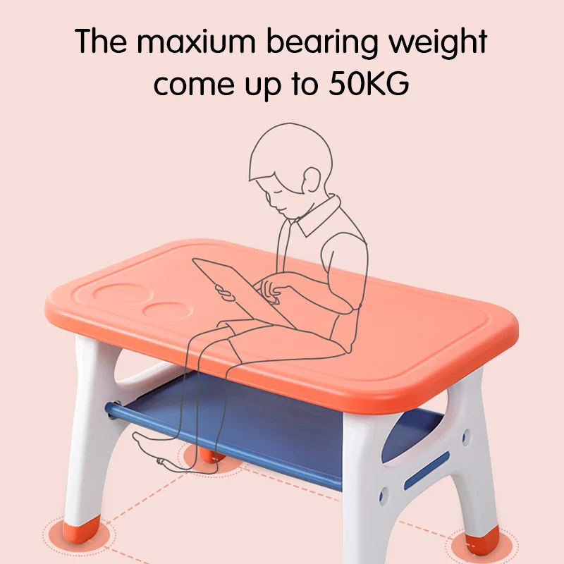 Customizable OEM Baby Plastic Homework Desk Children Furniture Study Tables and Chair Set for Kids - view 3