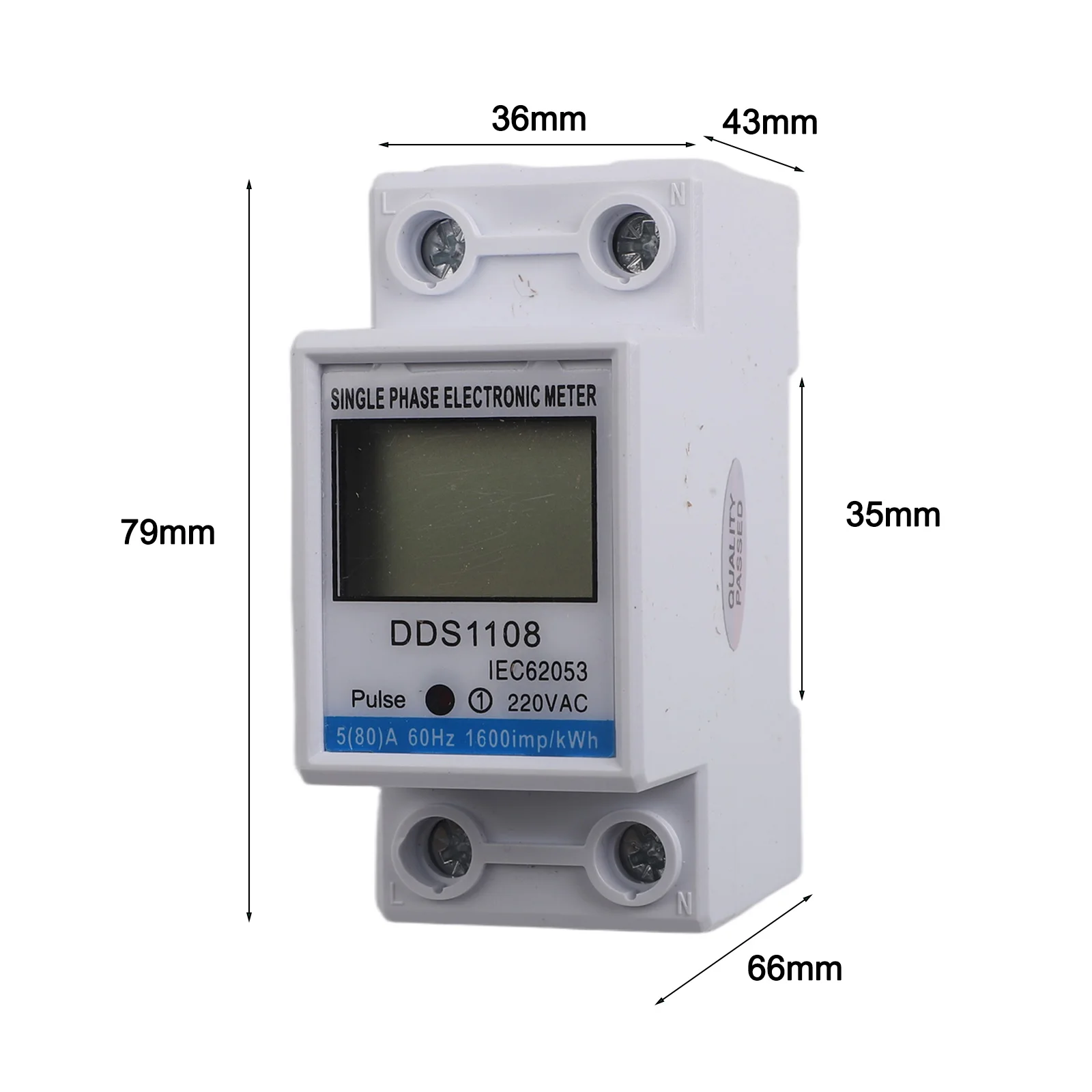 AC220V 80A Single Phase Energy Meter DDS1108 with LCD Display 2P Featuring Non Volatile Memory for Accurate Energy Recording