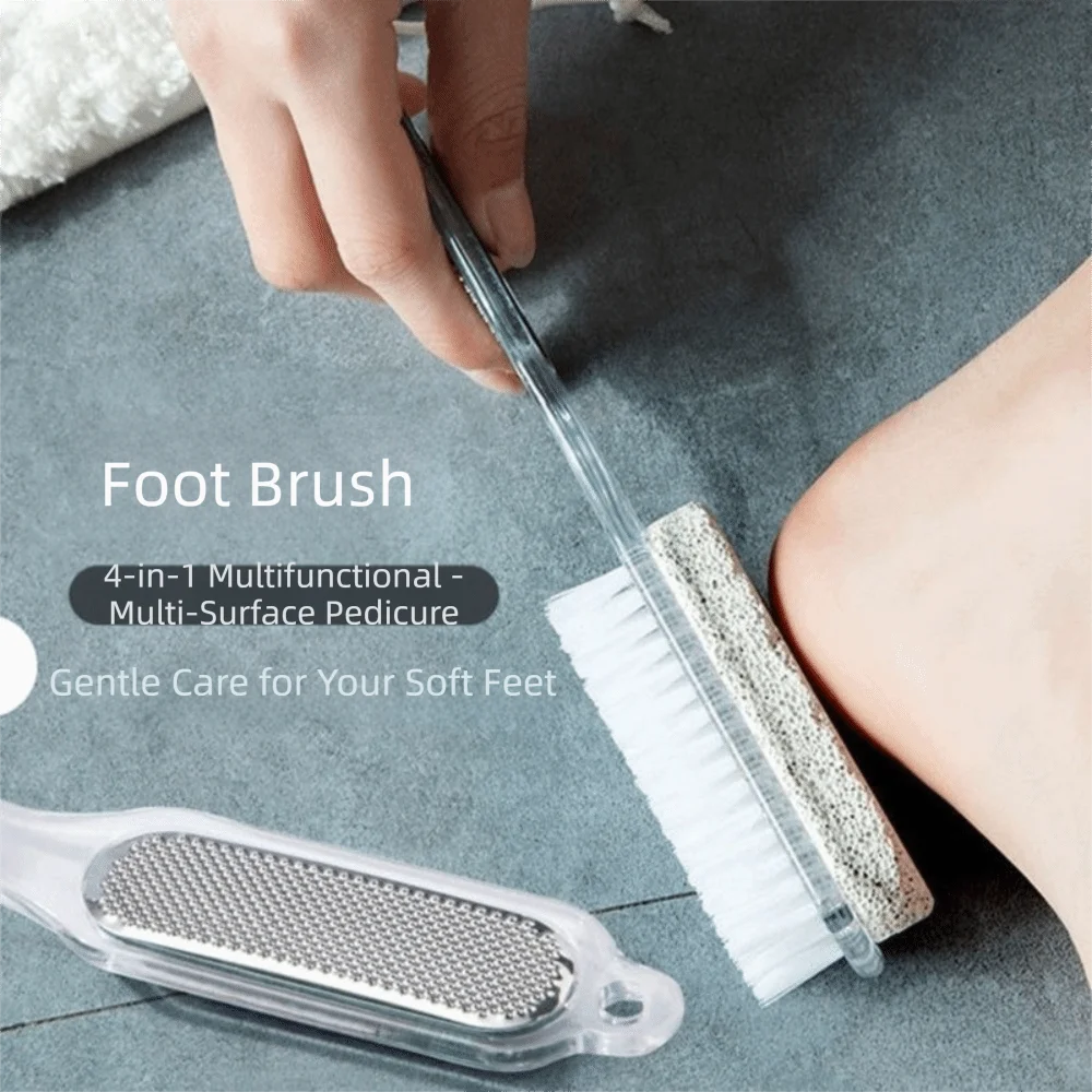

Professional 4 in 1 Foot Brush Smooth Feet Multifunctional Pedicure Rasps Pedicure Grinding Foot Care Scrubber Exfoliating